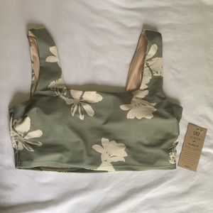 Sage floral Olivia swim crop
